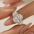 2.5Ct Halo Oval Cut Three Stone Engagement Ring Travel Ring In Sterling Silver - louilyjewelry