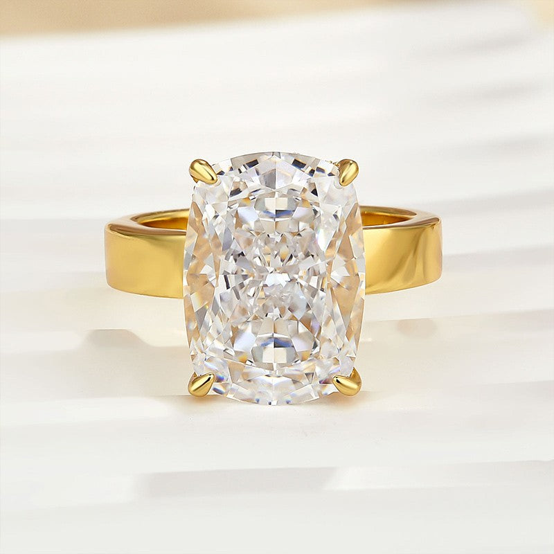 8.5Ct Elongated Cushion Cut Hidden Halo Engagement Ring Travel Ring - louilyjewelry