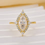 Vinatge Moissanite 1.5Ct Marquise Cut Halo Engagement Ring Travel Ring For Her - louilyjewelry