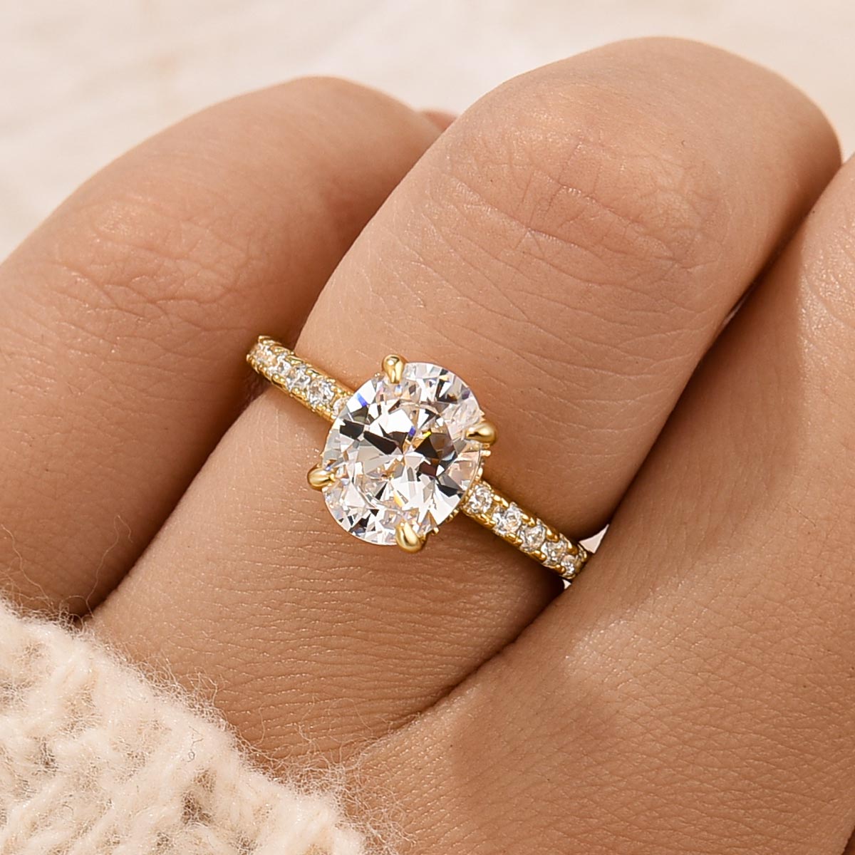 2.0Ct Oval Cut Engagement Ring Travel Ring In Sterling Silver