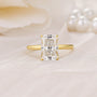 Moissanite 3.5Ct Radiant Cut Engagement Ring In Sterling Silver - louilyjewelry