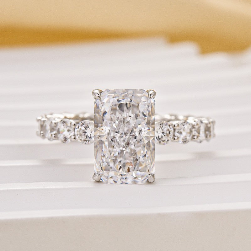 Classic 4.0Ct Radiant Cut Engagement Ring Promise Ring For Her - louilyjewelry