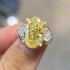 Luxe 8.0Ct Yellow Oval Cut Three Stone Engagement Ring In Sterling Silver - louilyjewelry