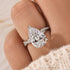 4.25Ct Pear Cut Twist Engagement Ring In Sterling Silver - louilyjewelry