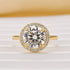 Moissanite Classic 3.0Ct Round Cut Halo Engagement Ring In Sterling Silver - louilyjewelry