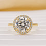 Moissanite Classic 3.0Ct Round Cut Halo Engagement Ring In Sterling Silver - louilyjewelry