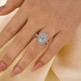 Vintage 2.2Ct Halo Pear Cut Engagement Ring Travel Ring In Sterling Silver - louilyjewelry