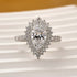 Vintage 2.2Ct Halo Pear Cut Engagement Ring Travel Ring In Sterling Silver - louilyjewelry