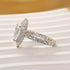 Vintage 2.2Ct Halo Pear Cut Engagement Ring Travel Ring In Sterling Silver - louilyjewelry