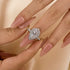 Vintage 2.2Ct Halo Pear Cut Engagement Ring Travel Ring In Sterling Silver - louilyjewelry