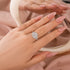3.0Ct Cushion Cut Halo Three Stone Engagement Ring In Sterling Silver - louilyjewelry