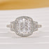 3.0Ct Cushion Cut Halo Three Stone Engagement Ring In Sterling Silver - louilyjewelry