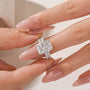 6.5Ct Radiant Cut Three-Row Luxe Engagement Ring Travel Ring For Her - louilyjewelry