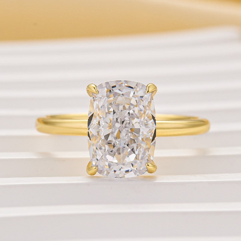 S925 3.0Ct~6.0 Ct Cushion Cut Engagement Ring In Sterling Silver For Everyday Wear Travel Ring