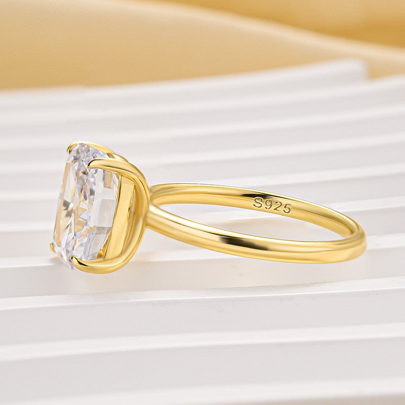 S925 3.0Ct~6.0 Ct Cushion Cut Engagement Ring In Sterling Silver For Everyday Wear Travel Ring