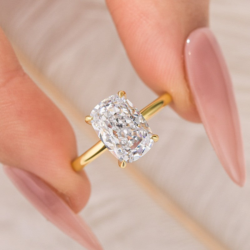 S925 3.0Ct~6.0 Ct Cushion Cut Engagement Ring In Sterling Silver For Everyday Wear Travel Ring