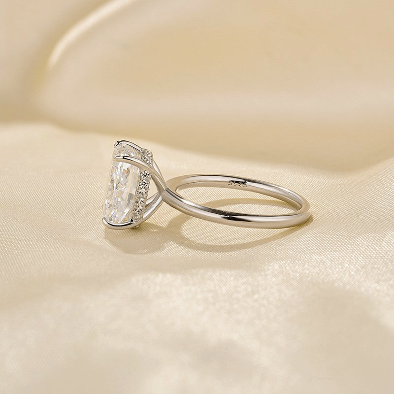 Classic 4.5Ct Cushion Cut Engagement Ring Travel Ring In Sterling Silver - louilyjewelry