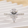 3.0Ct Pear Cut Engagement Ring Travel Ring In Sterling Silver - louilyjewelry