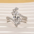 1.5Ct Vintage Marquise Cut Insert Engagement Ring With Vine Shaped Engagement Ring Enhancer - louilyjewelry