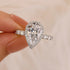 4.0Ct Pear Cut Halo Engagement Ring Travel Ring In Sterling Silver - louilyjewelry