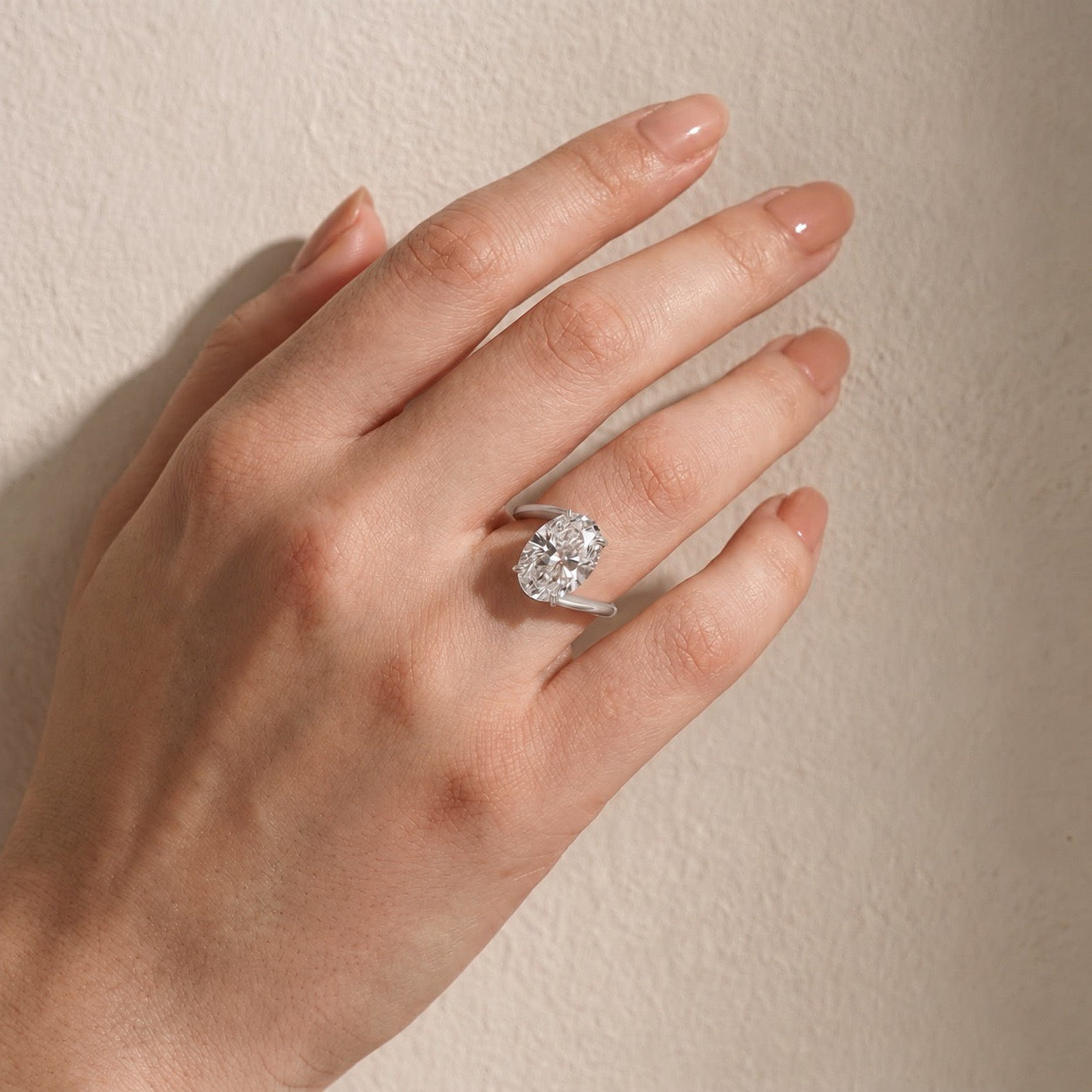 S925 Moissanite 5.5Ct Oval Cut Unique Engagement Ring Travel Rings In Sterling Silver