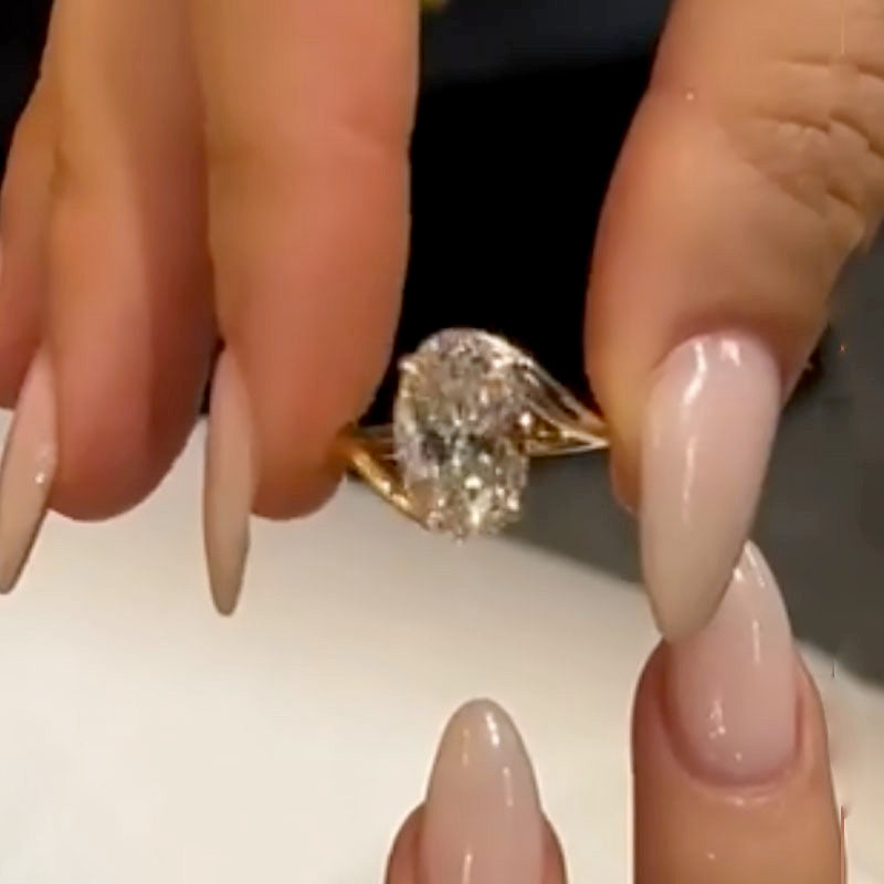 5.5Ct Oval Cut Unique Engagement Ring Travel Rings In Sterling Silver