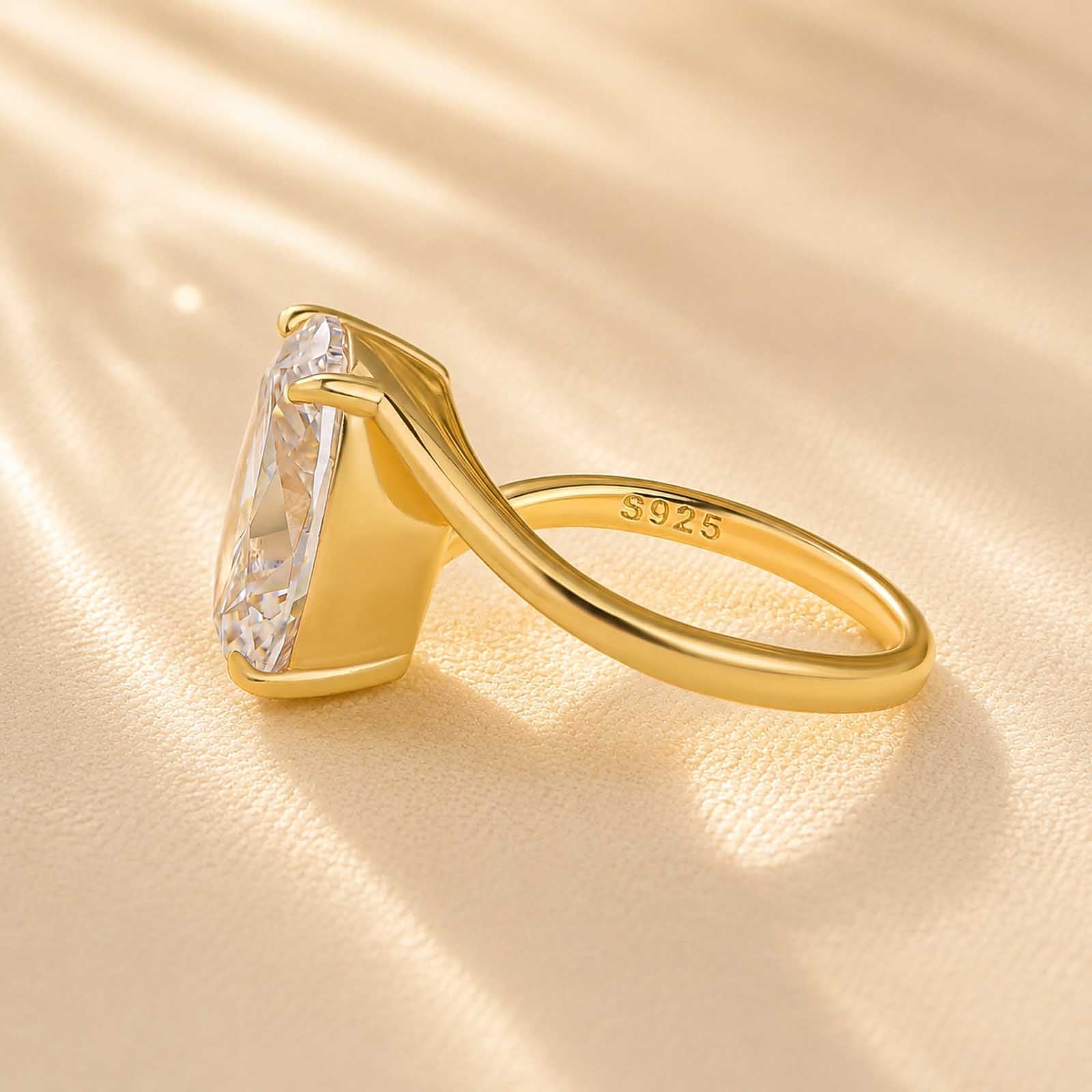 S925 Moissanite 5.5Ct Oval Cut Unique Engagement Ring Travel Rings In Sterling Silver
