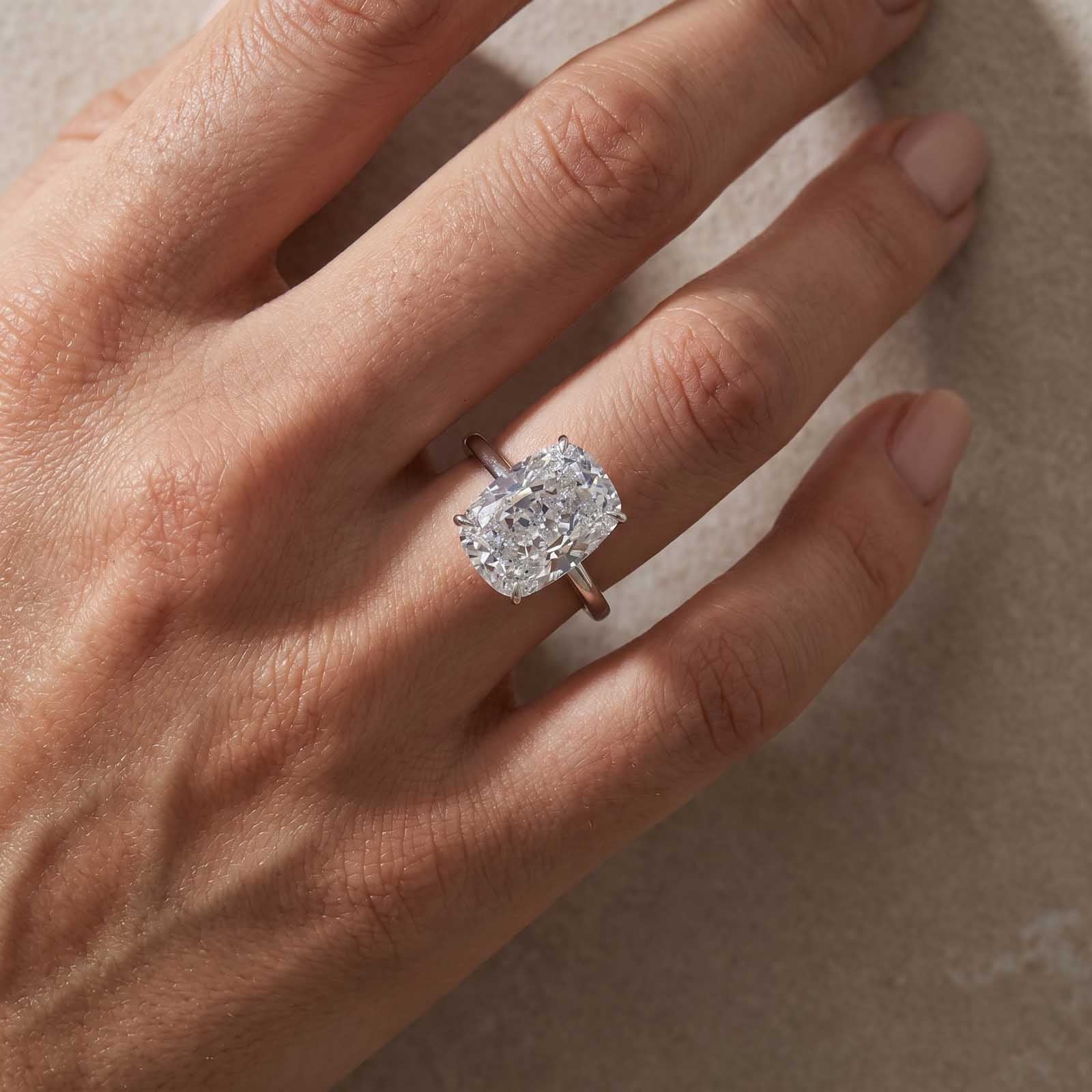 S925 Sparkle 4.5~8.5Ct Cushion Cut Engagement Ring In Sterling Silver Daily Wear Ring
