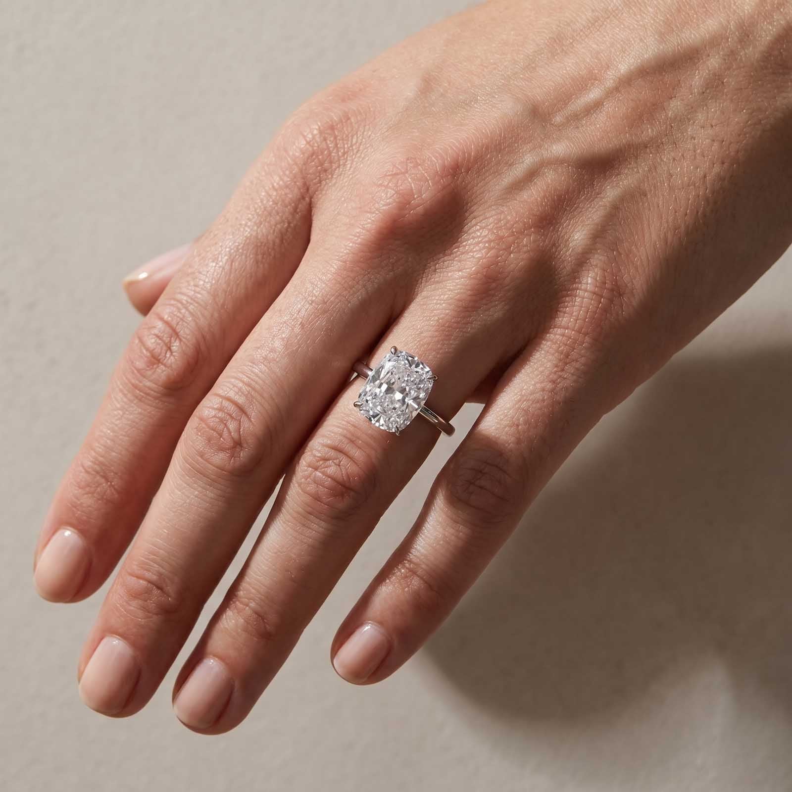 S925 Sparkle 4.5~8.5Ct Cushion Cut Engagement Ring In Sterling Silver Daily Wear Ring