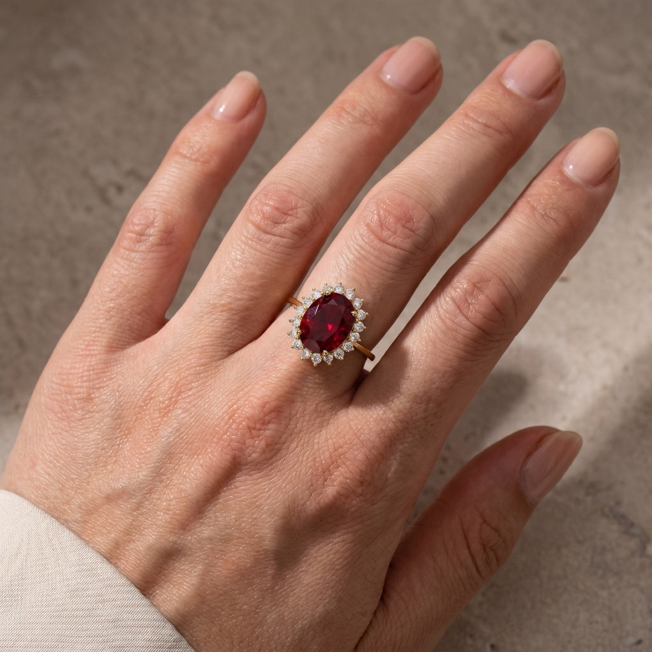4.5 Carat Halo Oval Cut Blue/Red/Green Sapphire Engagement Ring In Sterling Silver