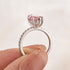 Pink 4.0Ct Marquise Cut Engagement Ring In Sterling Silver - louilyjewelry