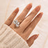 Toi et Moi Oval Cut & Pear Cut Engagement Ring Travel Ring - louilyjewelry