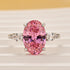4.0Ct Oval Cut Pink Stone Three Stone Engagement Ring In Sterling Silver - louilyjewelry
