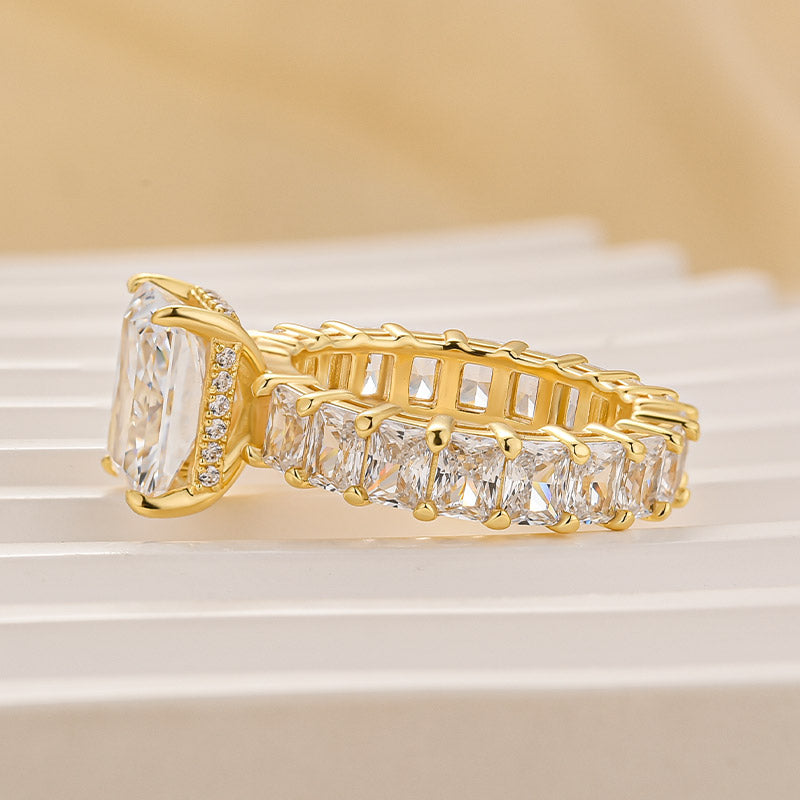 3.5Ct Radiant Cut Luxe Engagement Ring Travel Ring In Sterling Silver