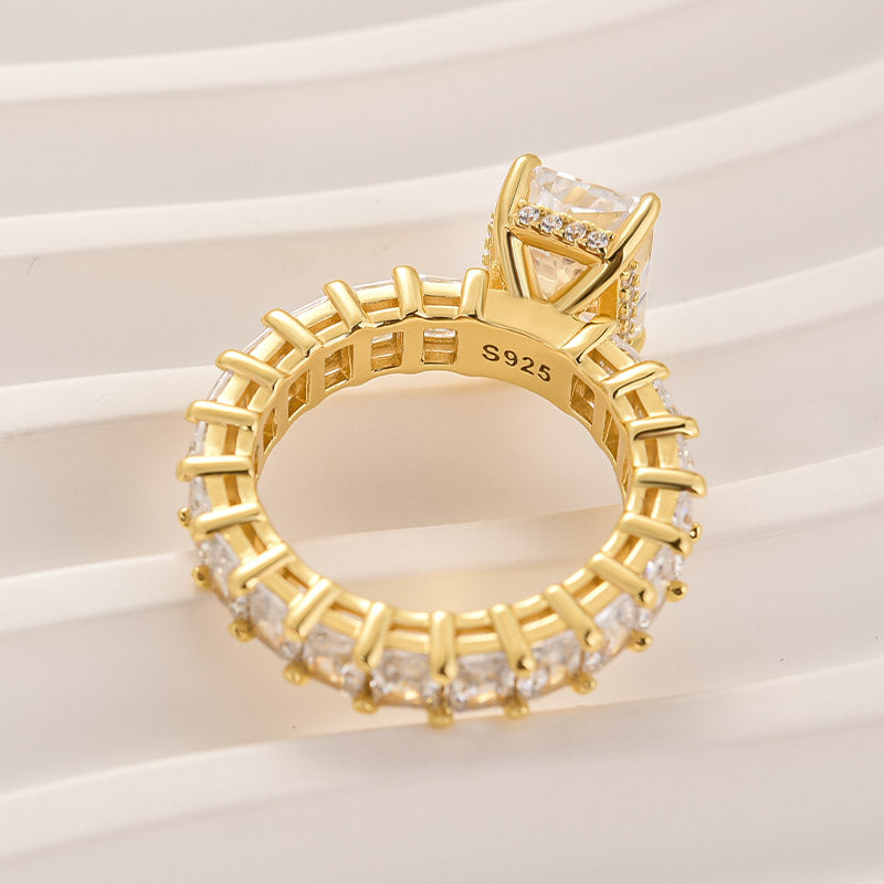 3.5Ct Radiant Cut Luxe Engagement Ring Travel Ring In Sterling Silver