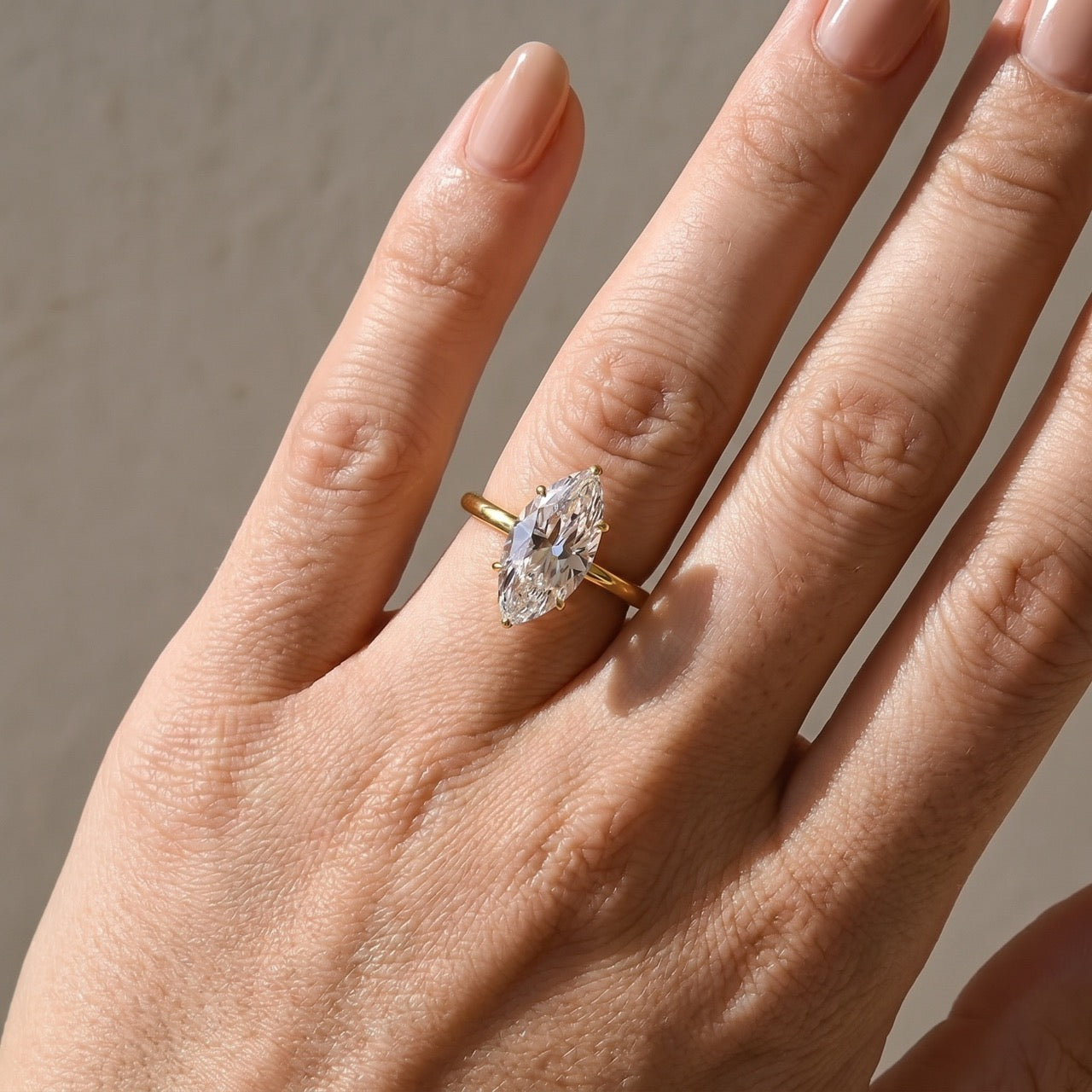 S925 3.0~4.0Ct Marquise Cut Hidden Halo Engagement Ring Travel Ring