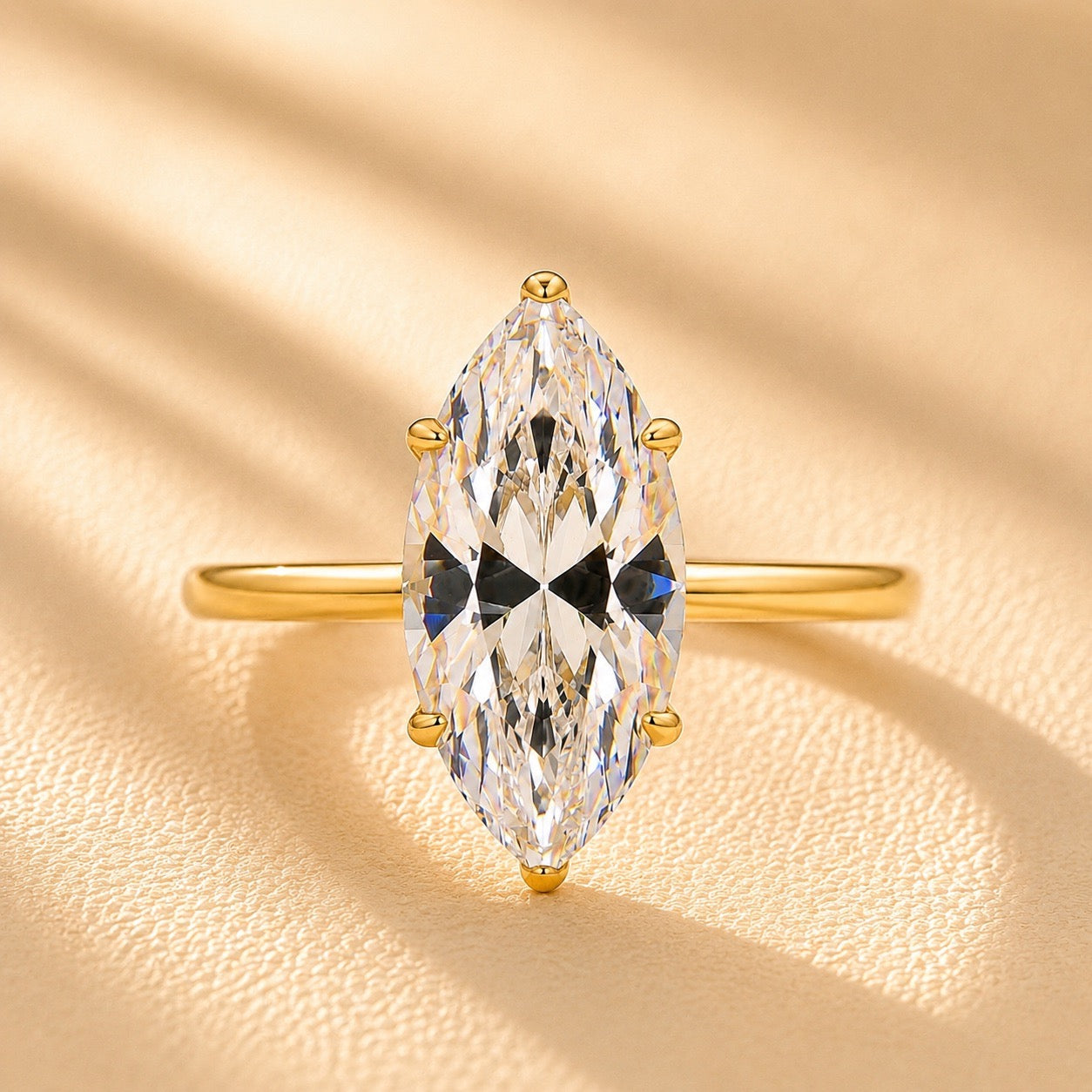 S925 3.0~4.0Ct Marquise Cut Hidden Halo Engagement Ring Travel Ring