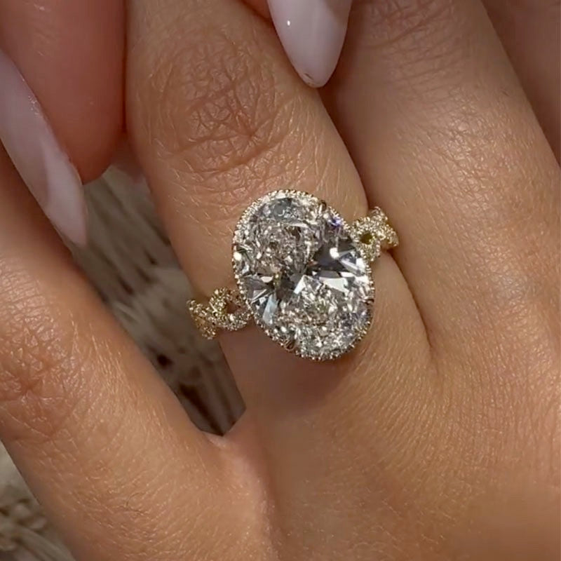 4.5Ct Oval Cut Twist Engagement Ring Travel Rings In Sterling Silver