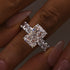 5.0Ct Radiant Cut Hidden Halo Half Engagement Ring In Sterling Silver - louilyjewelry