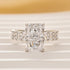 5.0Ct Radiant Cut Hidden Halo Half Engagement Ring In Sterling Silver - louilyjewelry