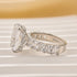 5.0Ct Radiant Cut Hidden Halo Half Engagement Ring In Sterling Silver - louilyjewelry