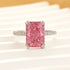 4.5Ct Elegant Radiant Cut Pink Stone Engagement Ring In Sterling Silver - louilyjewelry