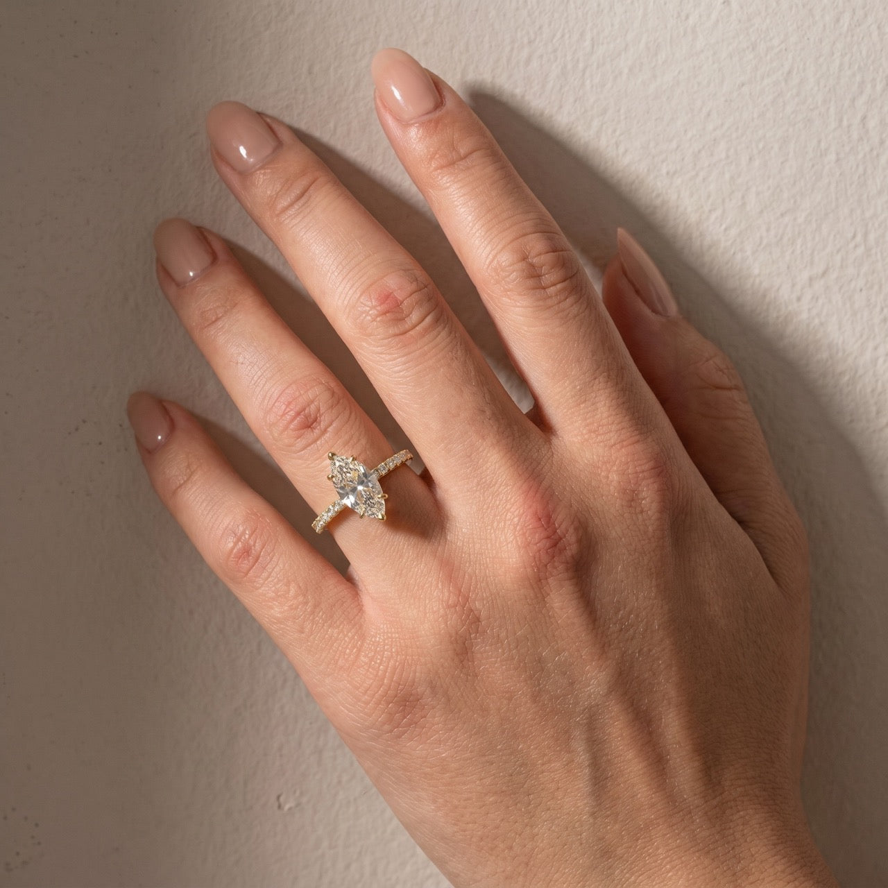 Elegant 2.0Ct Marquise Cut White Gold Engagement Ring