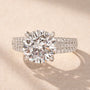 Moissanite Split Shank 4.0 Carat Round Cut White Gold Engagement Ring - louilyjewelry