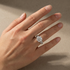 Moissanite Split Shank 4.0 Carat Round Cut White Gold Engagement Ring - louilyjewelry