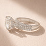 Moissanite Split Shank 4.0 Carat Round Cut White Gold Engagement Ring - louilyjewelry