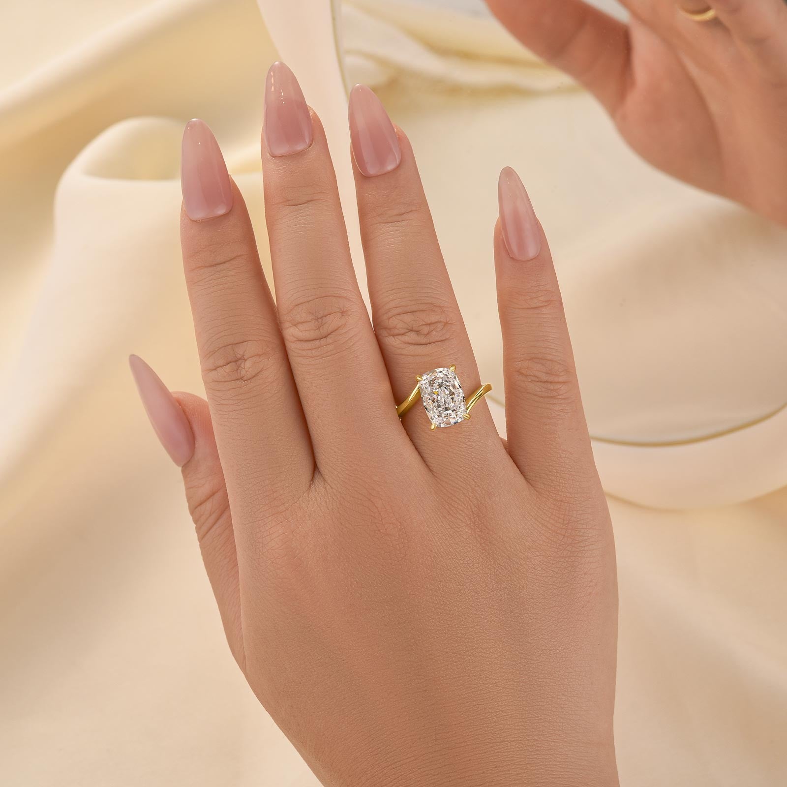 Louily Special 4.5Ct Cushion Cut Engagement Ring For Women In Sterling Silver