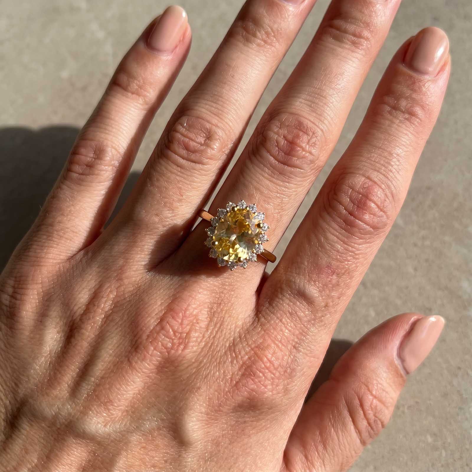 4.5 Carat Halo Oval Cut Blue/Red/Green/Yellow Sapphire Engagement Ring In Sterling Silver