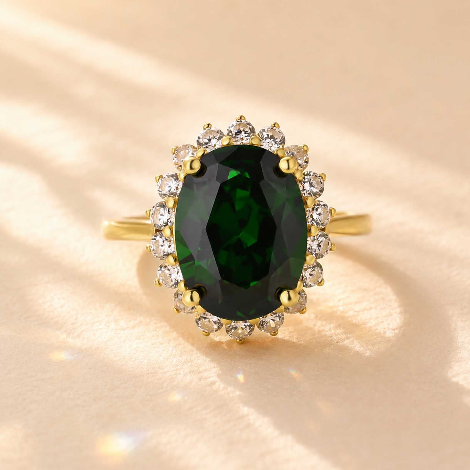 4.5 Carat Halo Oval Cut Blue/Red/Green Sapphire Engagement Ring In Sterling Silver