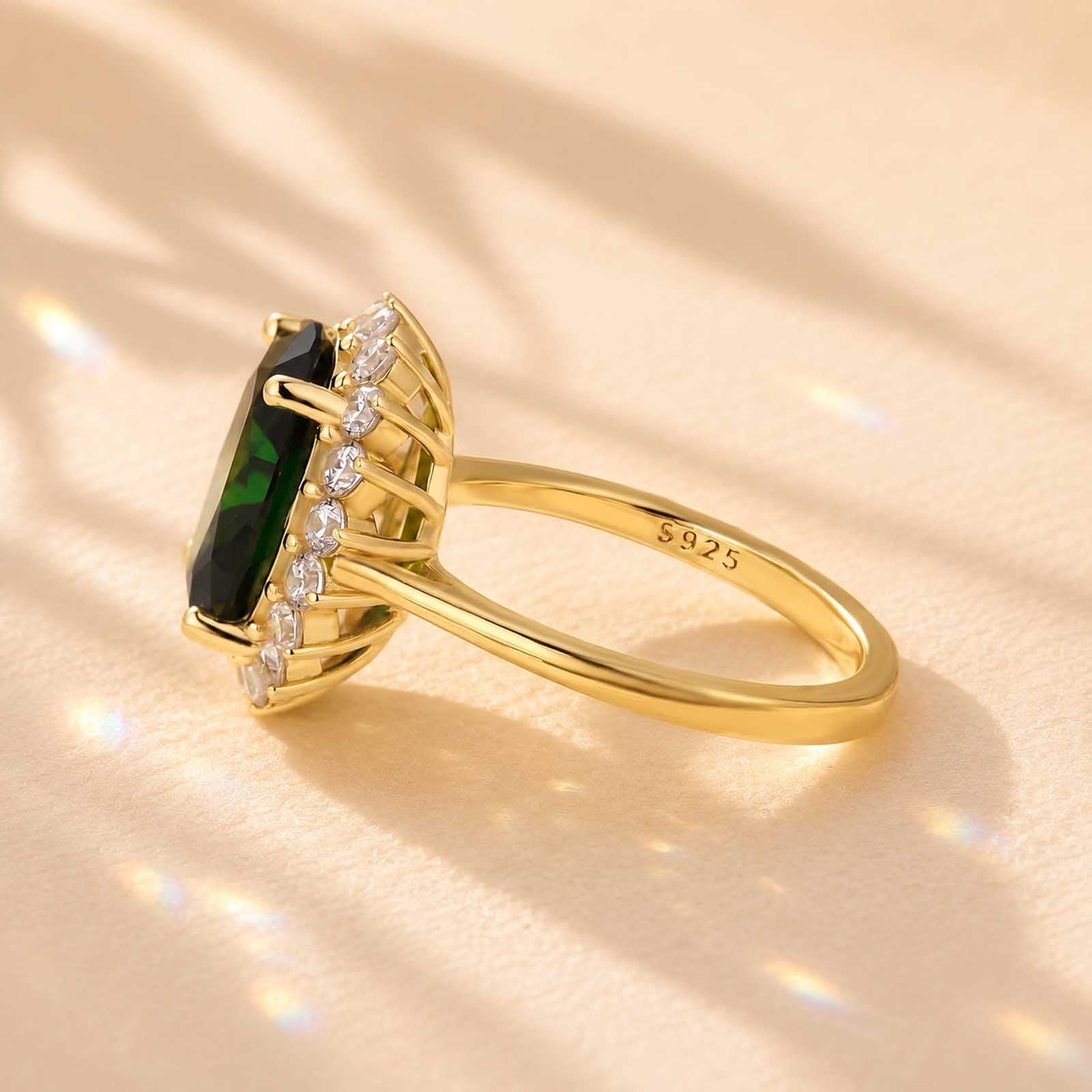4.5 Carat Halo Oval Cut Blue/Red/Green Sapphire Engagement Ring In Sterling Silver